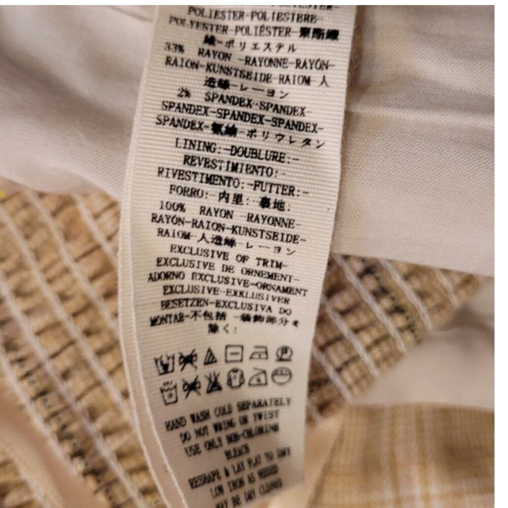 Free people plaid corset top strapless out west western crop tan tube top sz 4 - Picture 14 of 15